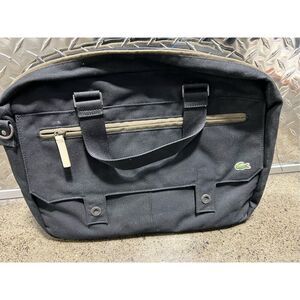 LACOSTE BRIEFCASE Business BAG Military Style Vintage L75 Casual 2 Black